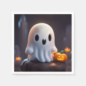 ベビー幽霊不気味かわいいハロウィーンキャラクター スタンダードカクテルナプキン (正面)