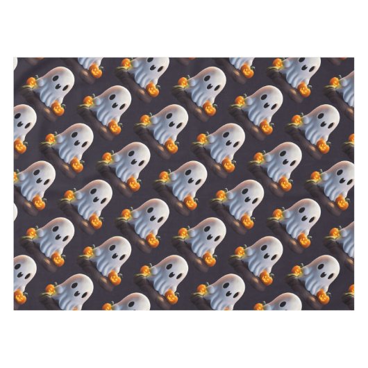 ベビー幽霊不気味かわいいハロウィーンキャラクター テーブルクロス (正面(横))
