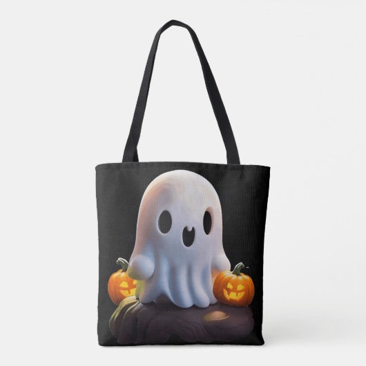 ベビー幽霊不気味かわいいハロウィーンキャラクター トートバッグ (裏面)
