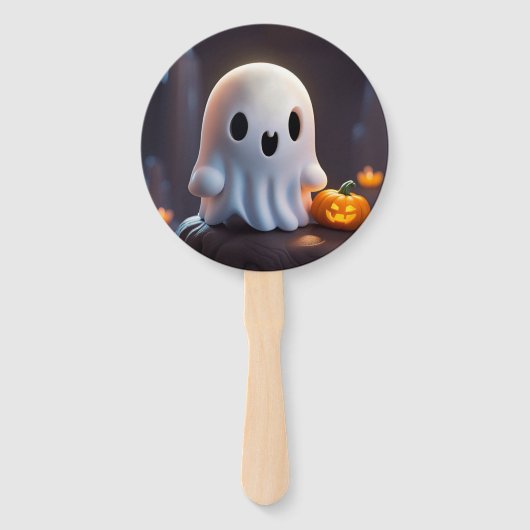 ベビー幽霊不気味かわいいハロウィーンキャラクター ハンドファン (正面)