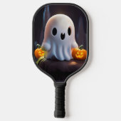 ベビー幽霊不気味かわいいハロウィーンキャラクター ピックルボールラケット (裏面)