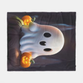 ベビー幽霊不気味かわいいハロウィーンキャラクター フリースブランケット (正面(横))