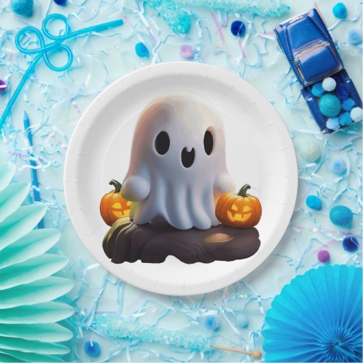 ベビー幽霊不気味かわいいハロウィーンキャラクター ペーパープレート (パーティー)