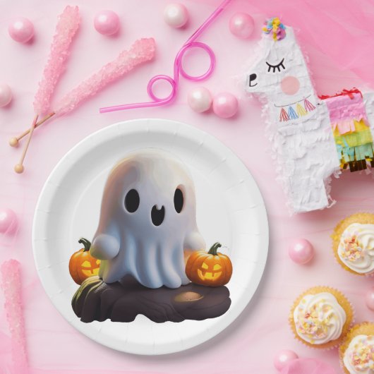 ベビー幽霊不気味かわいいハロウィーンキャラクター ペーパープレート (パーティー)