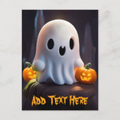 ベビー幽霊不気味かわいいハロウィーンキャラクター ポストカード (正面)