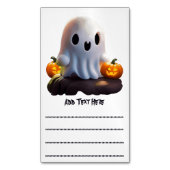 ベビー幽霊不気味かわいいハロウィーンキャラクター マグネット名刺 (正面縦)