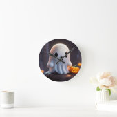 ベビー幽霊不気味かわいいハロウィーンキャラクター ラウンド壁時計 (ホーム)