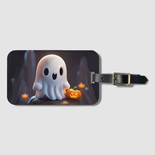ベビー幽霊不気味かわいいハロウィーンキャラクター ラゲッジタグ (正面横)