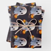 ベビー幽霊不気味かわいいハロウィーンキャラクター ラッピングペーパーシート (インサイチュ)