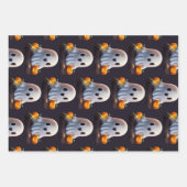 ベビー幽霊不気味かわいいハロウィーンキャラクター ラッピングペーパーシート (正面)