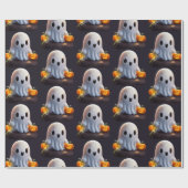 ベビー幽霊不気味かわいいハロウィーンキャラクター ラッピングペーパー (フラット)