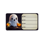ベビー幽霊不気味かわいいハロウィーンキャラクター ラベル (正面)