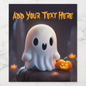 ベビー幽霊不気味かわいいハロウィーンキャラクター ワインラベル (シングルラベル)