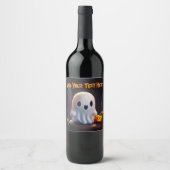ベビー幽霊不気味かわいいハロウィーンキャラクター ワインラベル (正面)