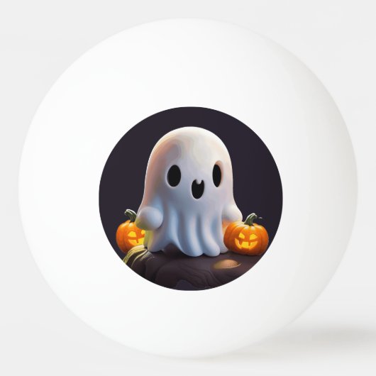 ベビー幽霊不気味かわいいハロウィーンキャラクター 卓球ボール (裏面)