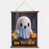 ベビー幽霊不気味かわいいハロウィーンキャラクター 吊り下げ型タペストリー (正面)