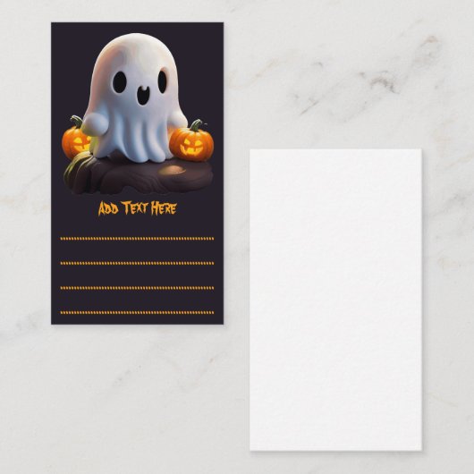 ベビー幽霊不気味かわいいハロウィーンキャラクター 名刺 (正面/裏面)