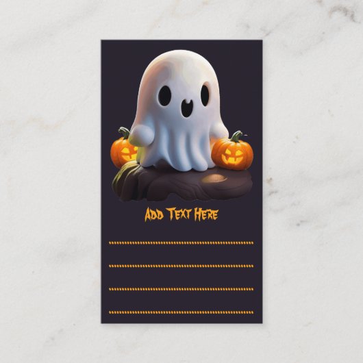 ベビー幽霊不気味かわいいハロウィーンキャラクター 名刺 (正面)