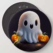 ベビー幽霊不気味かわいいハロウィーンキャラクター 缶バッジ (正面&裏面)