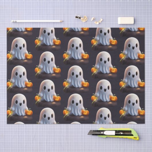 ベビー幽霊不気味かわいいハロウィーンキャラクター 薄葉紙 (クラフト)