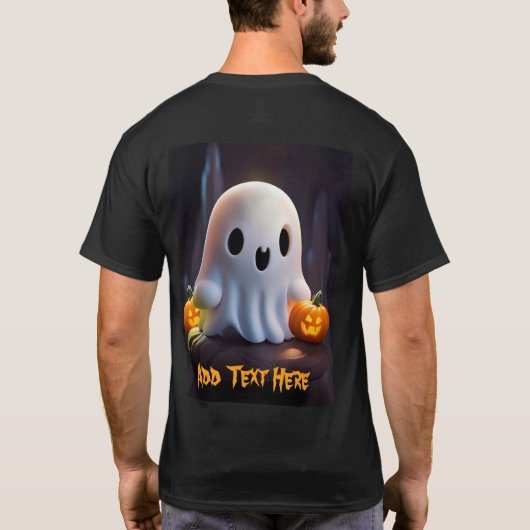 ベビー幽霊不気味かわいいハロウィーンキャラクター Tシャツ (裏面)