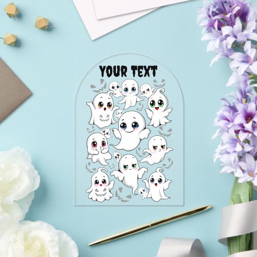 ベビー幽霊不気味かわいいハロウィーンムード アクリル招待状 (インサイチュ (ウェディング))