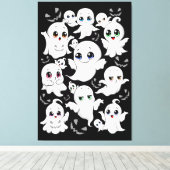 ベビー幽霊不気味かわいいハロウィーンムード キャンバスプリント (インサイチュ (ウッドフロア))