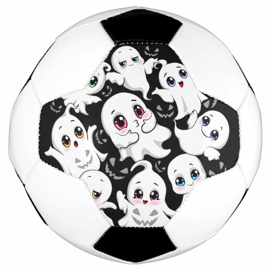 ベビー幽霊不気味かわいいハロウィーンムード サッカーボール (正面)