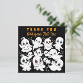 ベビー幽霊不気味かわいいハロウィーンムード サンキューカード (スタンド正面)