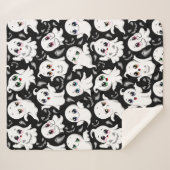 ベビー幽霊不気味かわいいハロウィーンムード シェルパブランケット (正面(横))