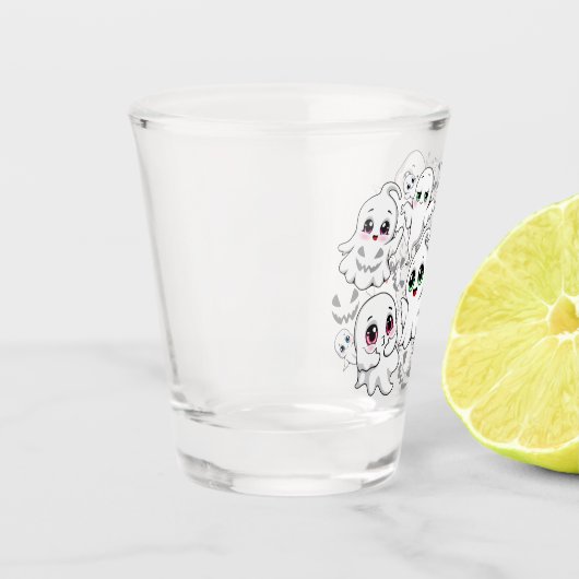 ベビー幽霊不気味かわいいハロウィーンムード ショットグラス (左)