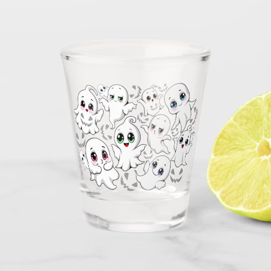 ベビー幽霊不気味かわいいハロウィーンムード ショットグラス (正面)