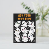 ベビー幽霊不気味かわいいハロウィーンムード シーズンポストカード (スタンド正面)