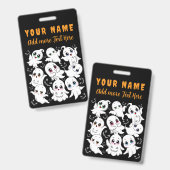 ベビー幽霊不気味かわいいハロウィーンムード バッジ (正面＆裏面)