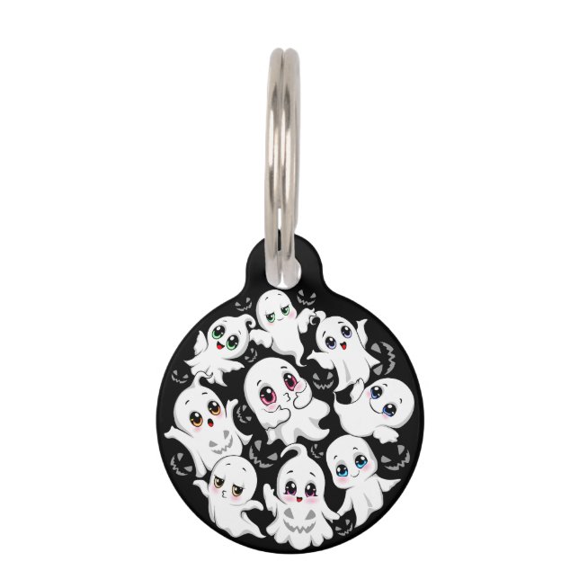 ベビー幽霊不気味かわいいハロウィーンムード ペット　ネームタグ (正面)