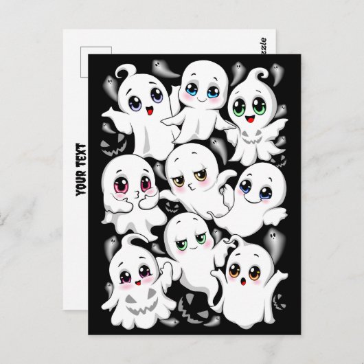ベビー幽霊不気味かわいいハロウィーンムード ポストカード (正面/裏面)
