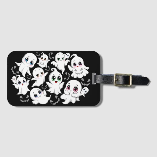 ベビー幽霊不気味かわいいハロウィーンムード ラゲッジタグ (正面横)