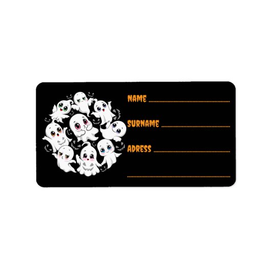 ベビー幽霊不気味かわいいハロウィーンムード ラベル (正面)