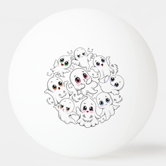 ベビー幽霊不気味かわいいハロウィーンムード 卓球ボール (裏面)