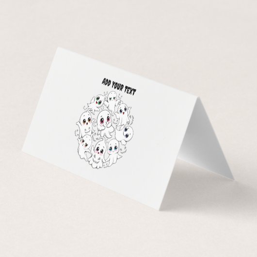 ベビー幽霊不気味かわいいハロウィーンムード 名刺 (裏面)