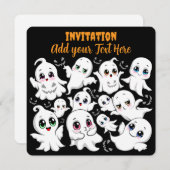 ベビー幽霊不気味かわいいハロウィーンムード 招待状 (正面/裏面)