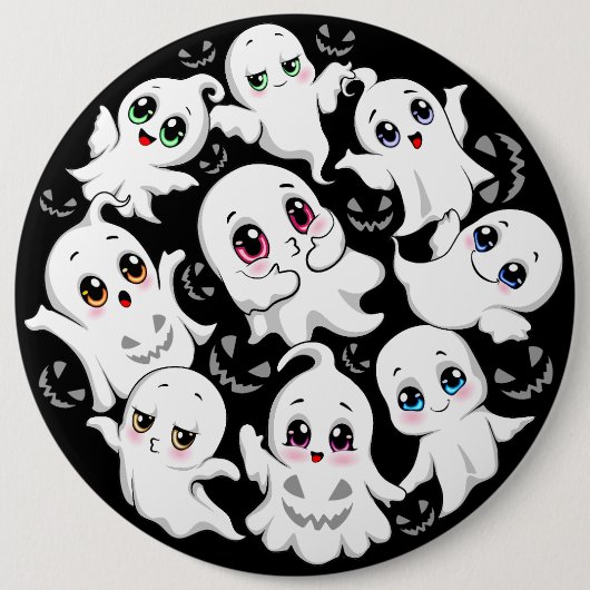 ベビー幽霊不気味かわいいハロウィーンムード 缶バッジ (正面)