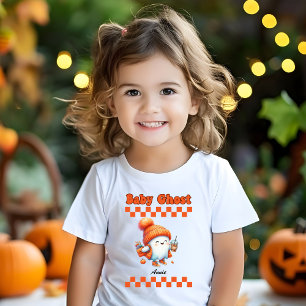 ベビー幽霊名パーソナライズされたハロウィーンギフトデザイン ベビーTシャツ