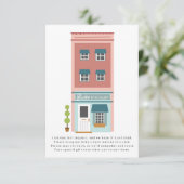 ベビー建物ピンク赤ちゃんシャワー用の本 エンクロージャーカード (スタンド正面)