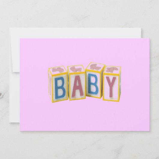 ベビー建物ブロック招待状 招待状 (正面)