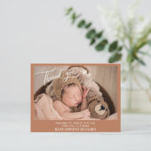 ベビー後の発表に対する感謝のメッセージ生まれ ポストカード (スタンド正面)