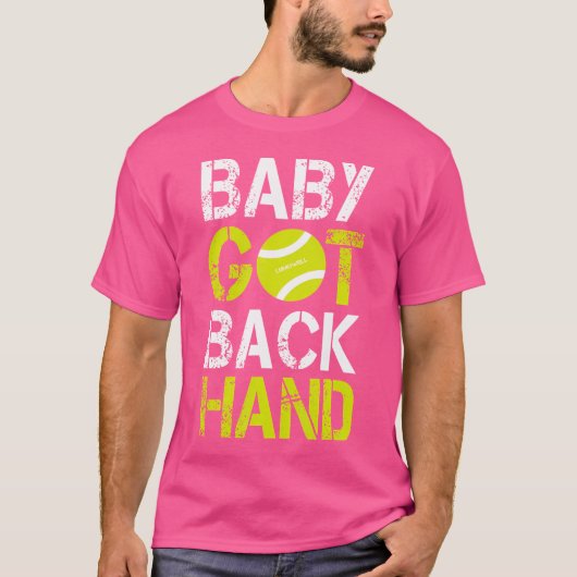 ベビー得バックハンドおもしろいテニス Tシャツ (正面)