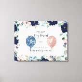 ベビー性がピンク色の花のパーティー徴候を明かす キャンバスプリント (正面)