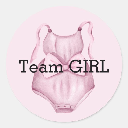 ベビー性リビールチームの女の子 ラウンドシール (正面)