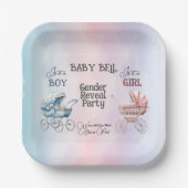 ベビー性リビール招待状 ペーパープレート (正面)